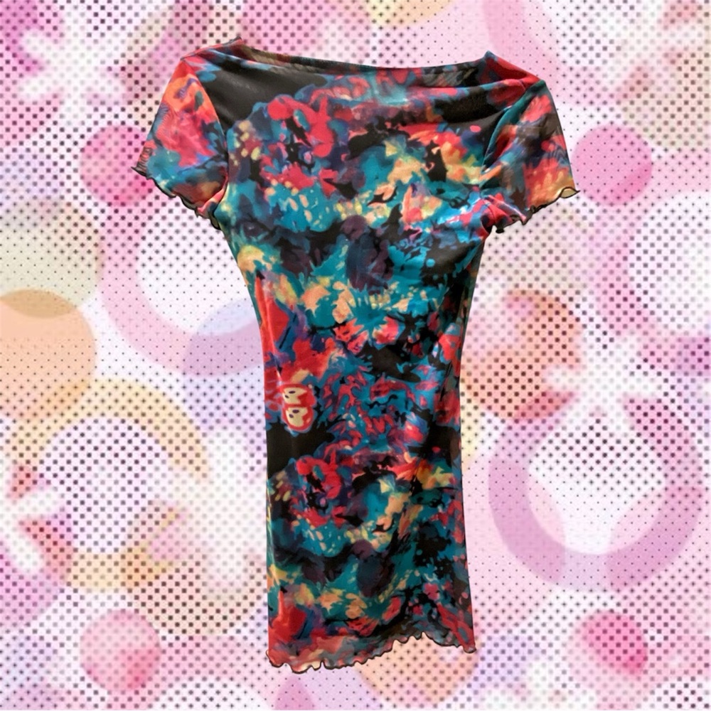 Delia*s Inspired Butterfly Mesh Mini Dress – Size XS/S - Picture 3 of 4